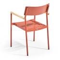 Sedia da giardino in alluminio e legno FSC® con braccioli