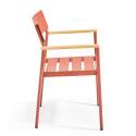 Sedia da giardino in alluminio e legno FSC® con braccioli