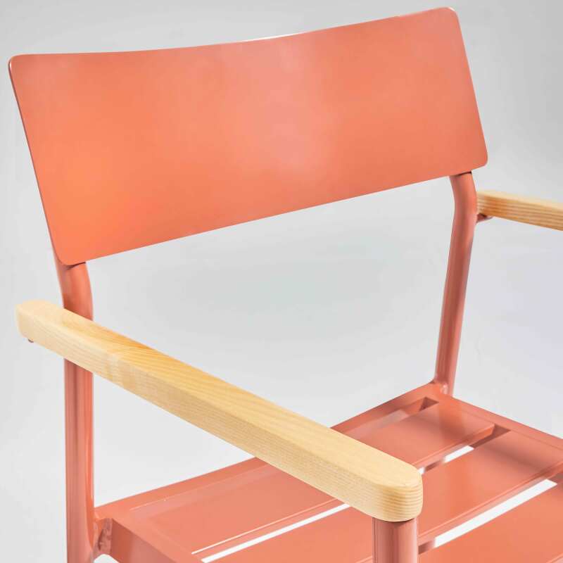 Sedia da giardino in alluminio e legno FSC® con braccioli (4/5)