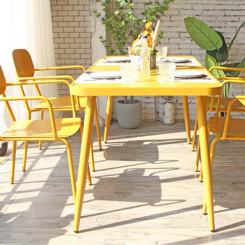 Tavolo da giardino rettangolare (150 x 75 x 75 cm) in alluminio (4/6)