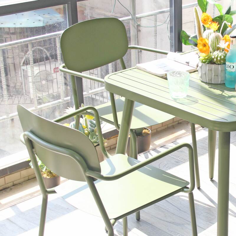 Tavolo da giardino rettangolare (150 x 75 x 75 cm) in alluminio