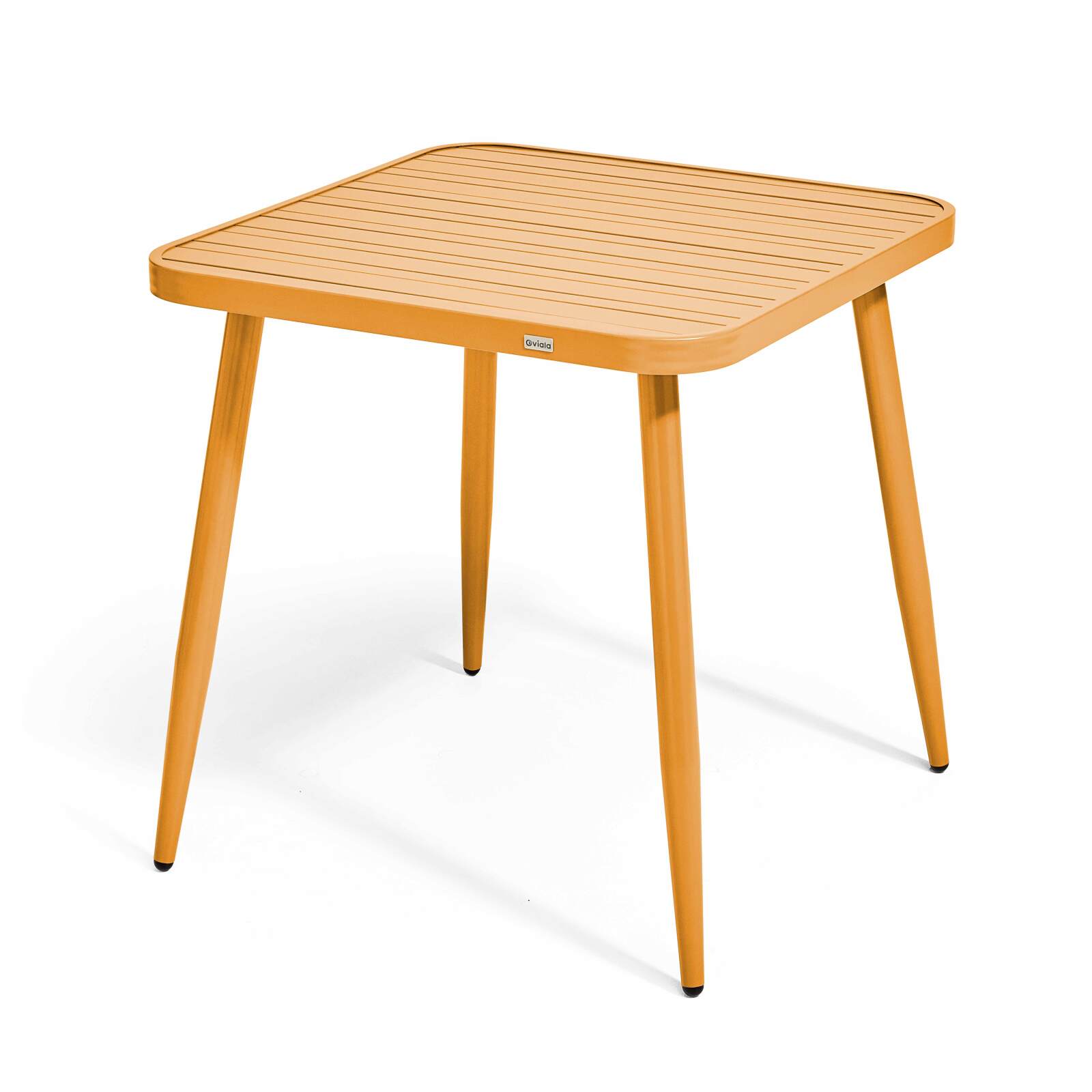 Tavolo da giardino quadrato 75 x 75 cm e 2 sedie con braccioli in alluminio