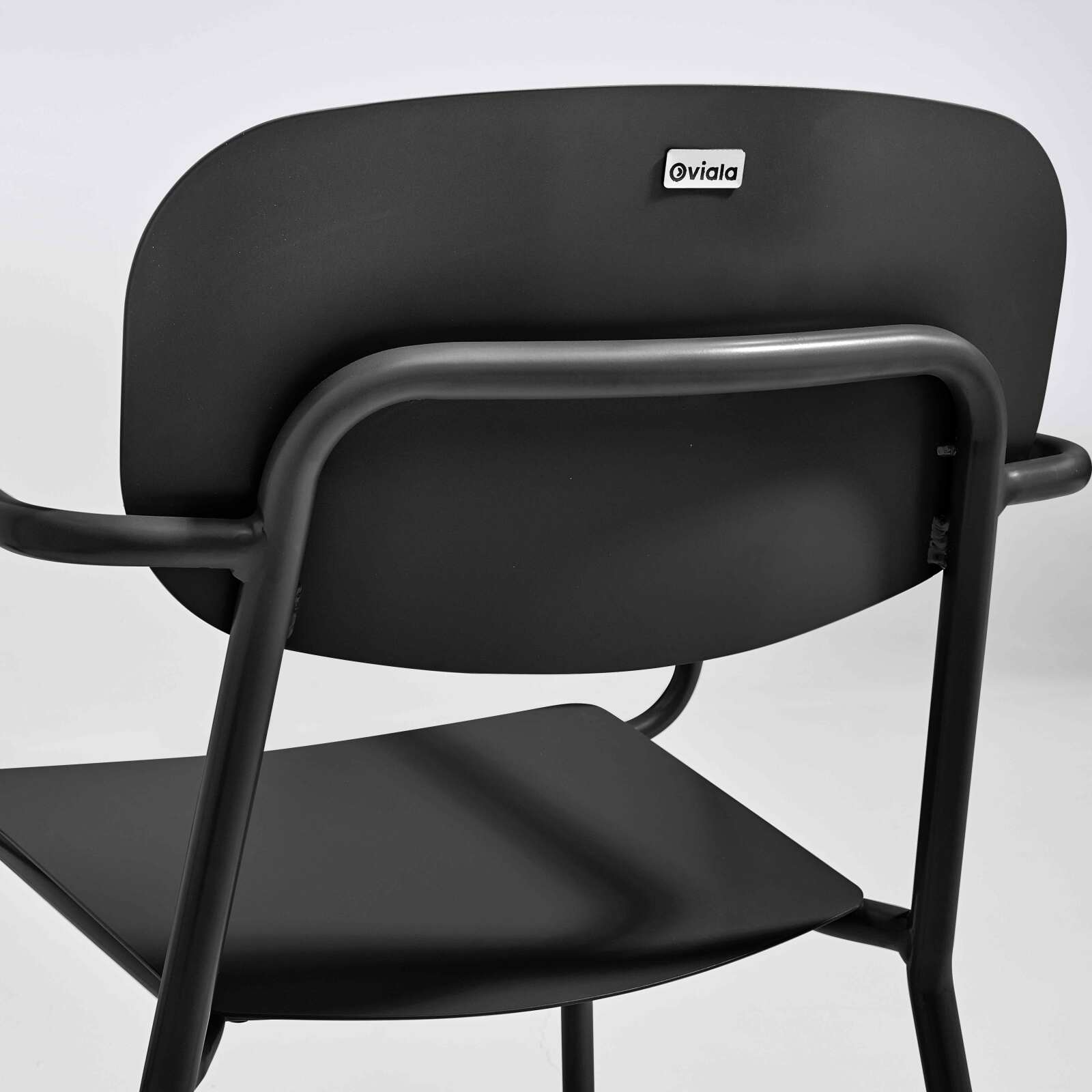 Tavolo da giardino rettangolare 150 x 75 cm con 4 poltroncine in alluminio