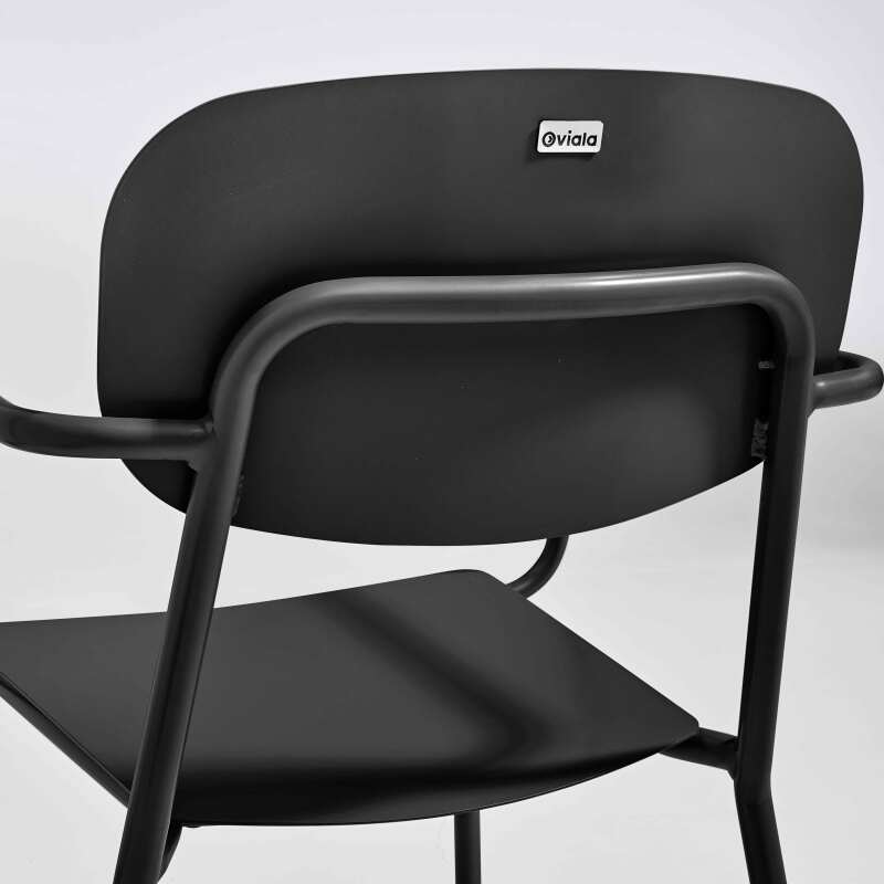 Tavolo da giardino rettangolare 150 x 75 cm con 4 poltroncine in alluminio