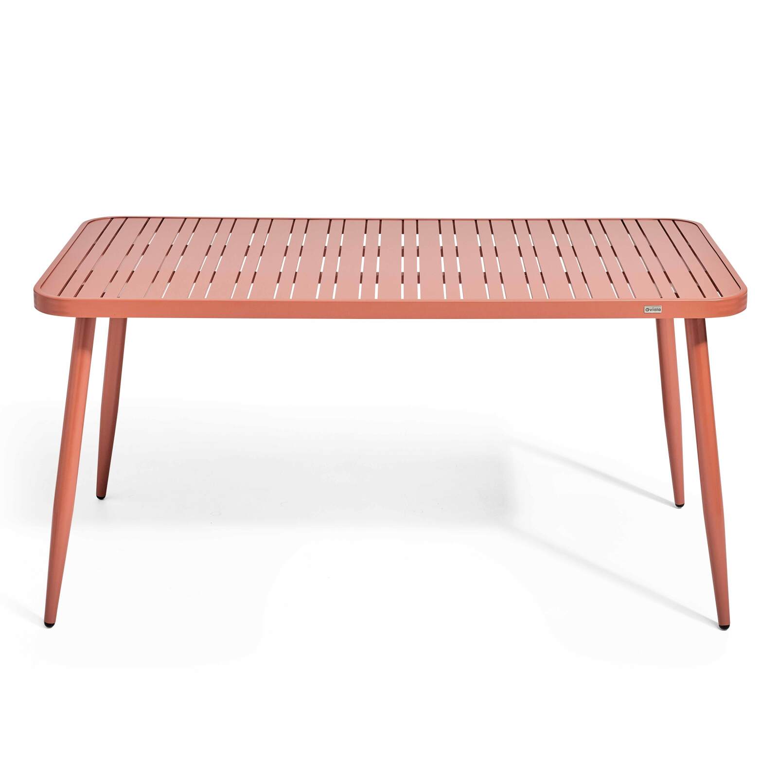 Table de jardin rectangulaire 150 x 75 cm avec 4 chaises avec accoudoirs en aluminium et bois