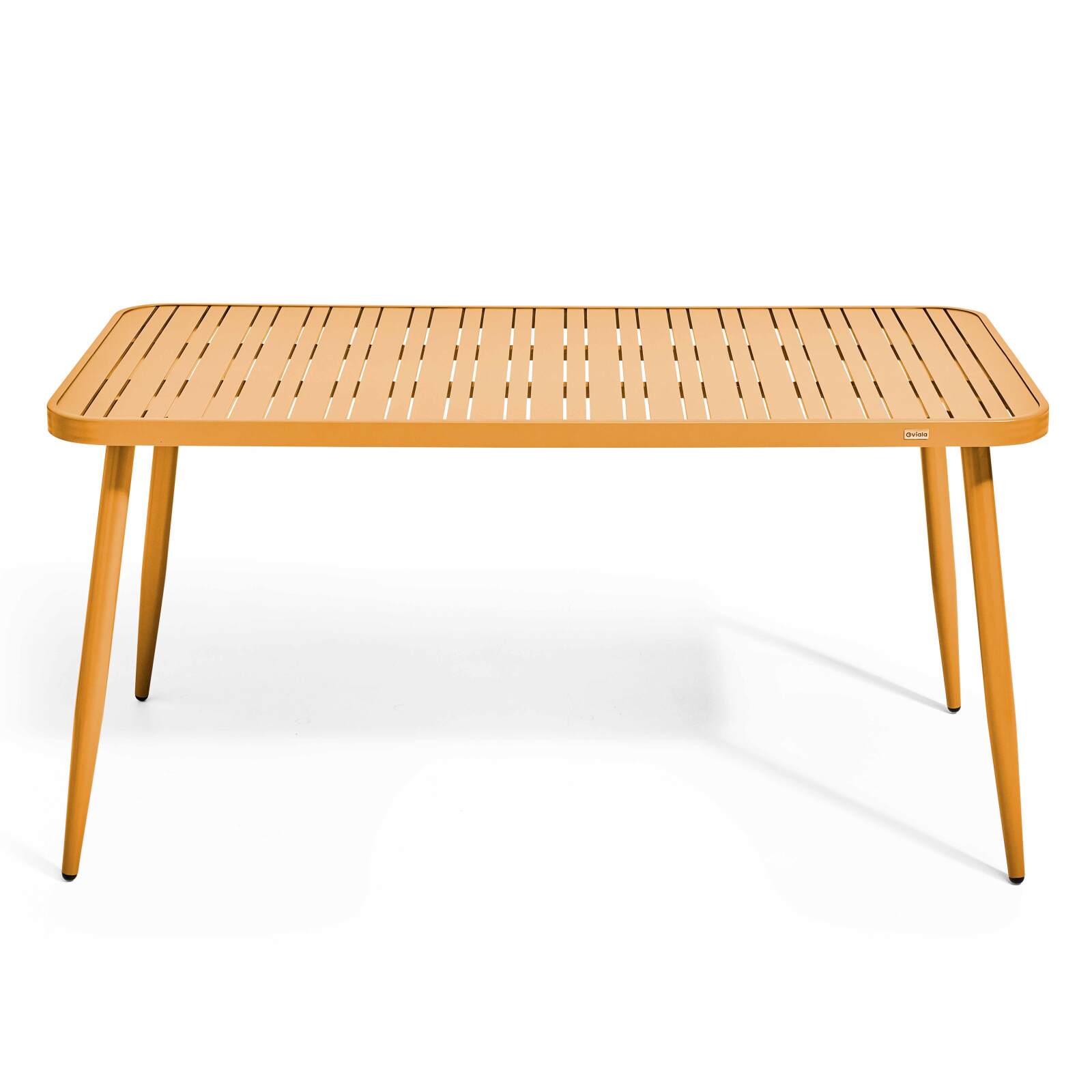 Table de jardin rectangulaire 150 x 75 cm avec 4 chaises avec accoudoirs en aluminium et bois