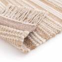 Tappeto rettangolare in lana e iuta rigato, a tessitura piatta a pelo corto