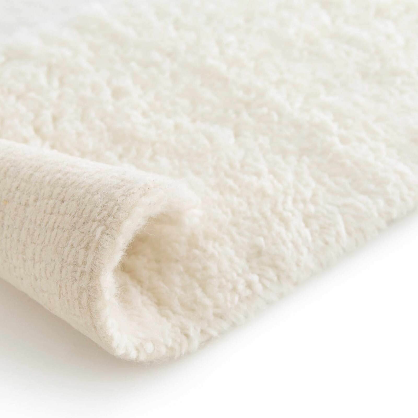 Tappeto rettangolare in lana con motivo a pelo corto tessuto a mano