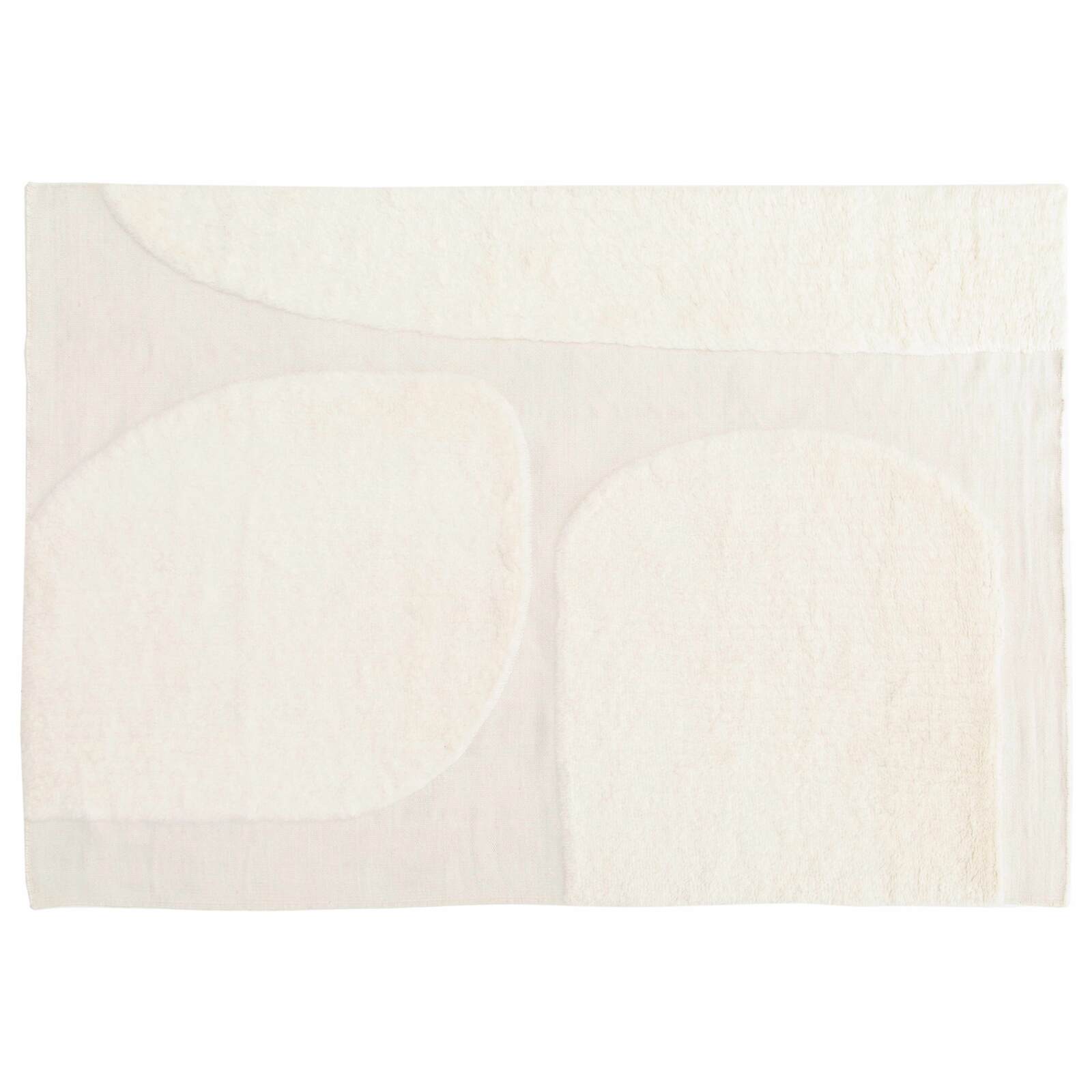 Tappeto rettangolare in lana con motivo a pelo corto tessuto a mano