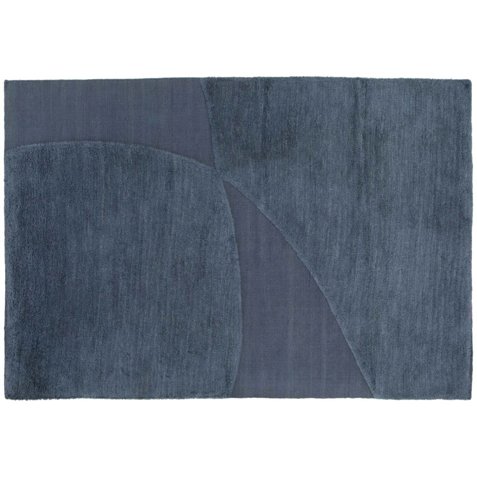 Tappeto rettangolare in lana con motivo a pelo corto tessuto a mano