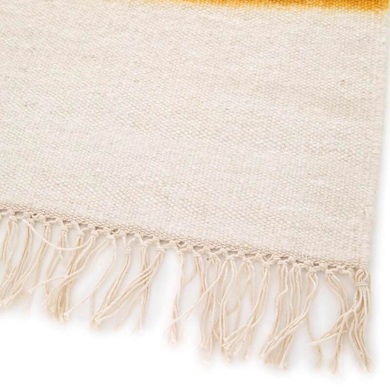 Tappeto rettangolare in lana a tessitura piatta a pelo corto