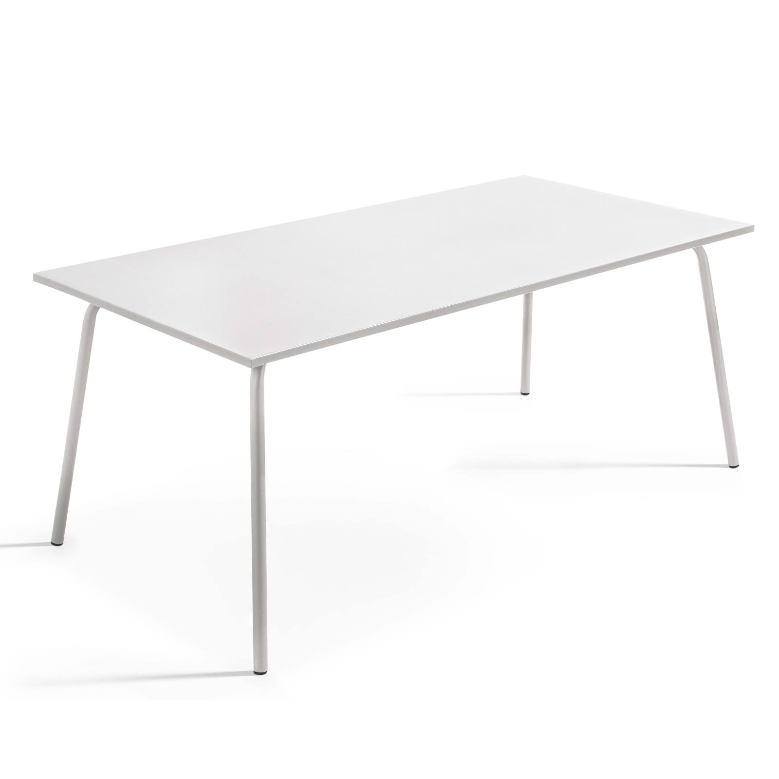 Tavolo da giardino rettangolare 180 x 90 cm e 8 sedie con braccioli in metallo