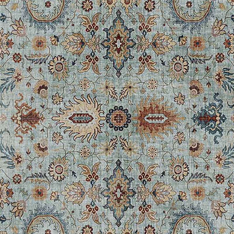 Tappeto rettangolare in ciniglia con disegno antico a pelo corto