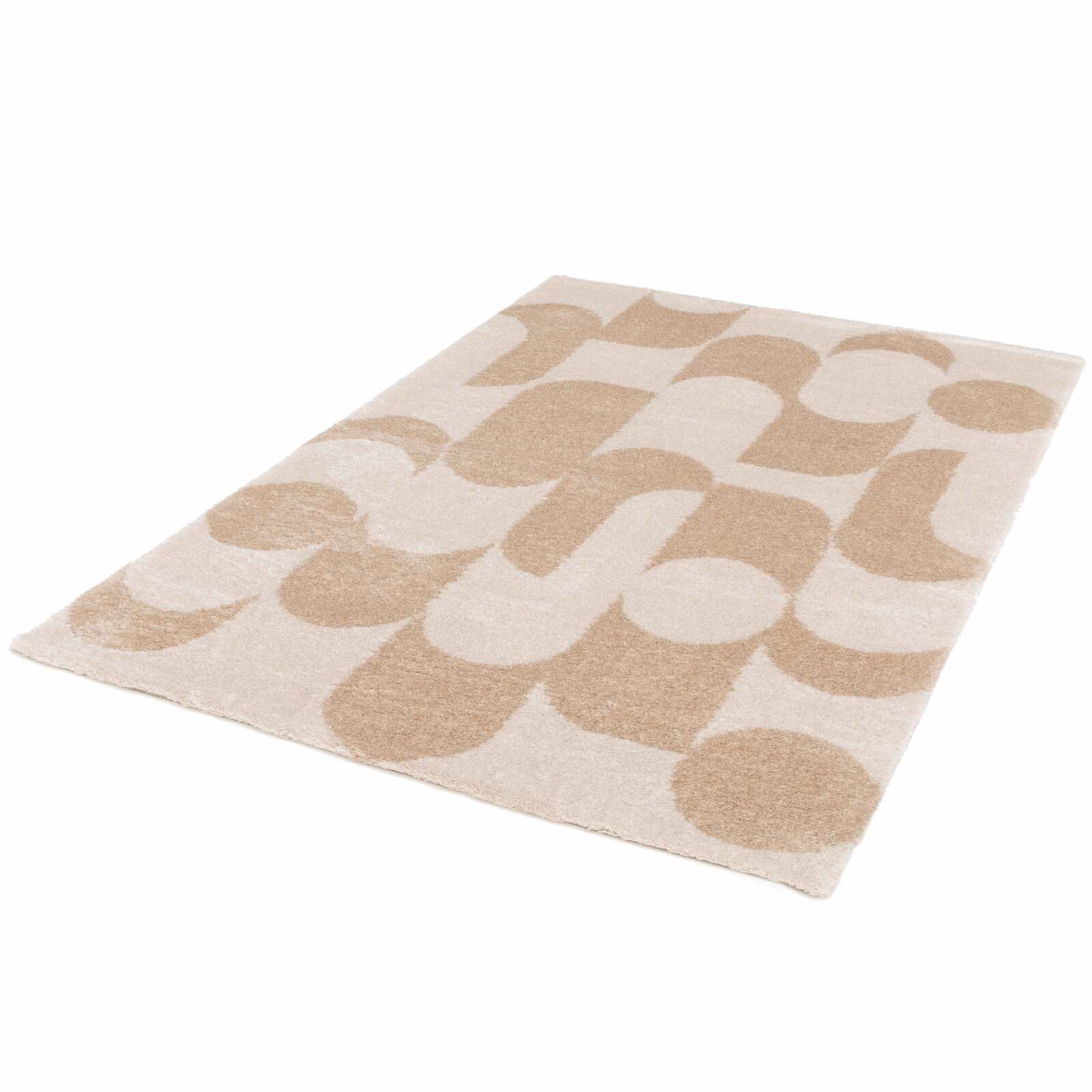 Tappeto rettangolare modello anni settanta a pelo lungo in poliestere riciclato