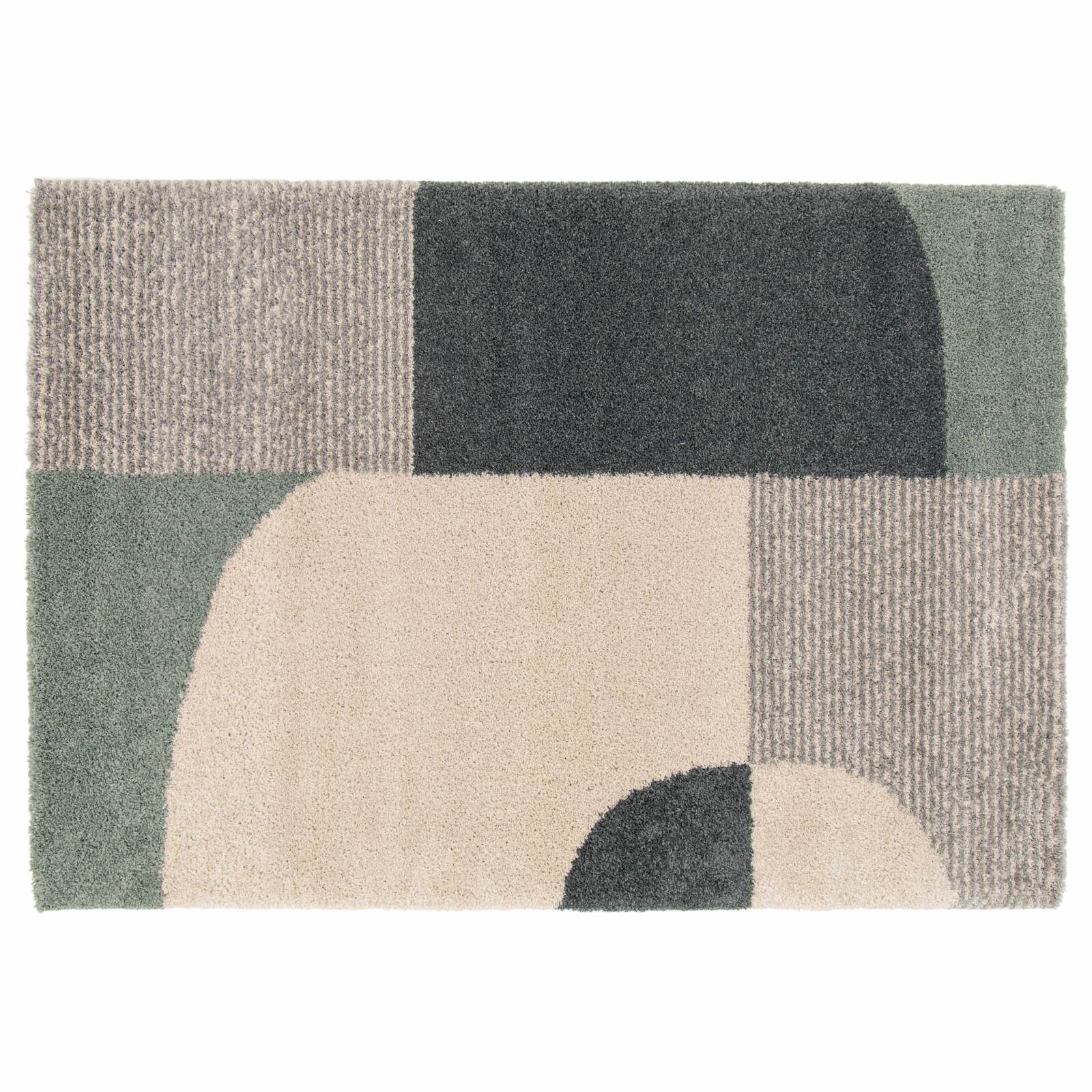 Tappeto rettangolare con motivo geometrico a pelo lungo Tappeto rettangolare con motivo geometrico a pelo lungo