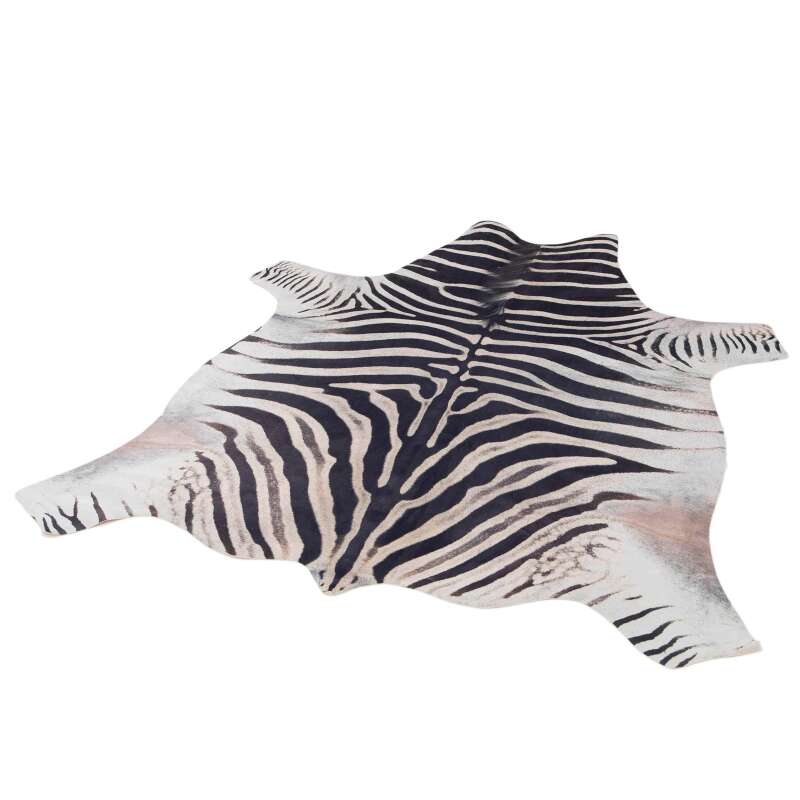 Tappeto imitazione pelle di zebra 155 x 190 cm