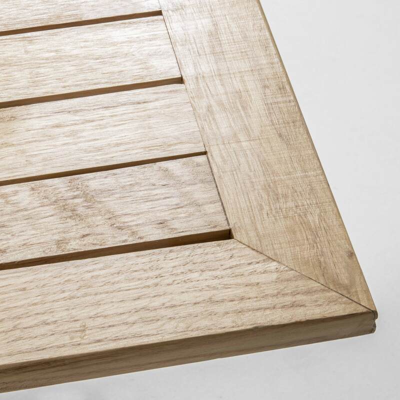 Tavolo quadrato con piano in legno + 4 sedie in metallo