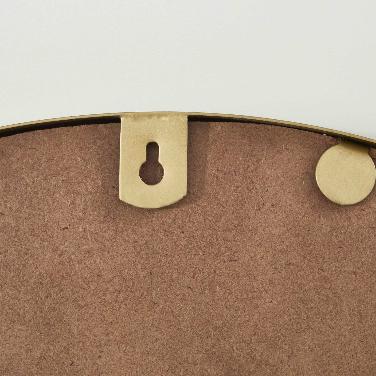 Specchio con dettaglio in metallo smaltato