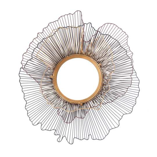 Specchio decorativo in metallo tricolore design originale | Oviala