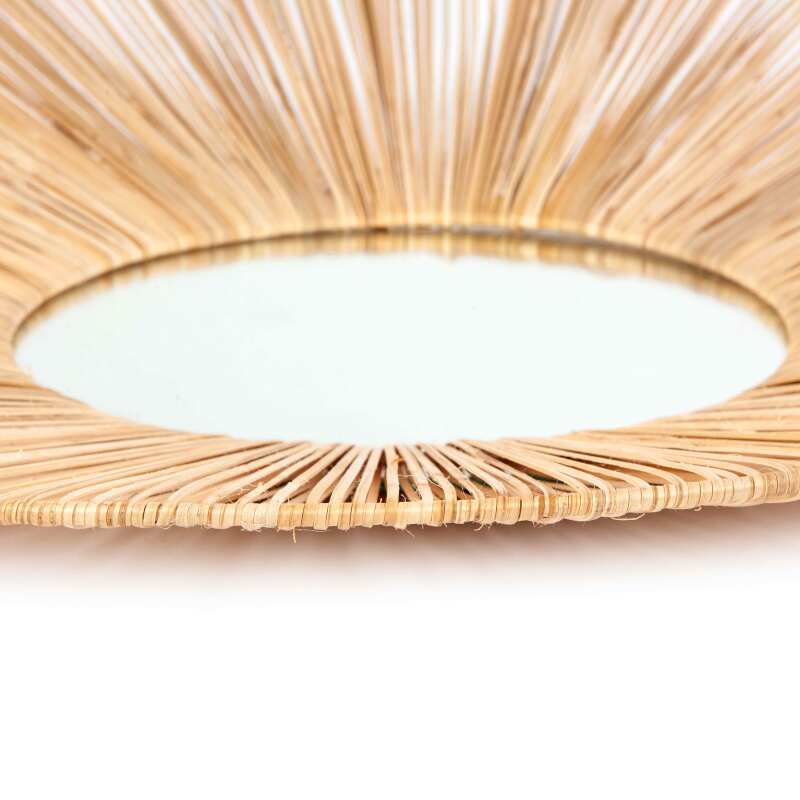 Specchio in rattan naturale
