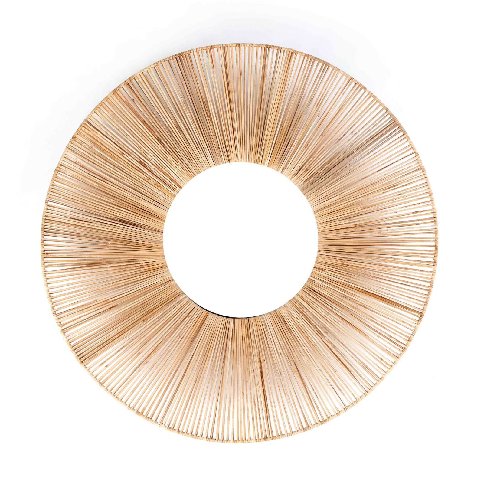 Specchio in rattan naturale