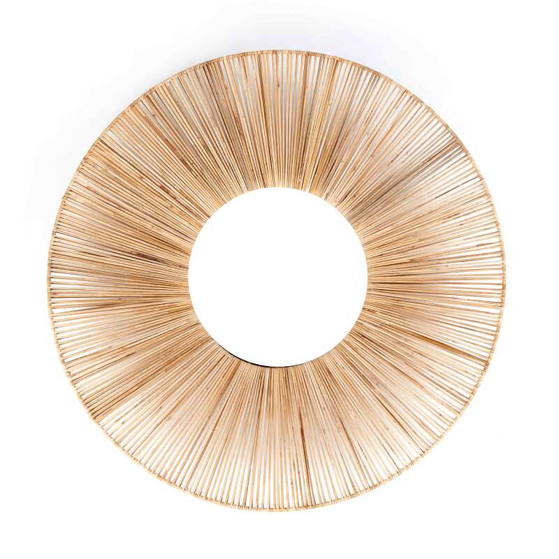 Specchio in rattan naturale