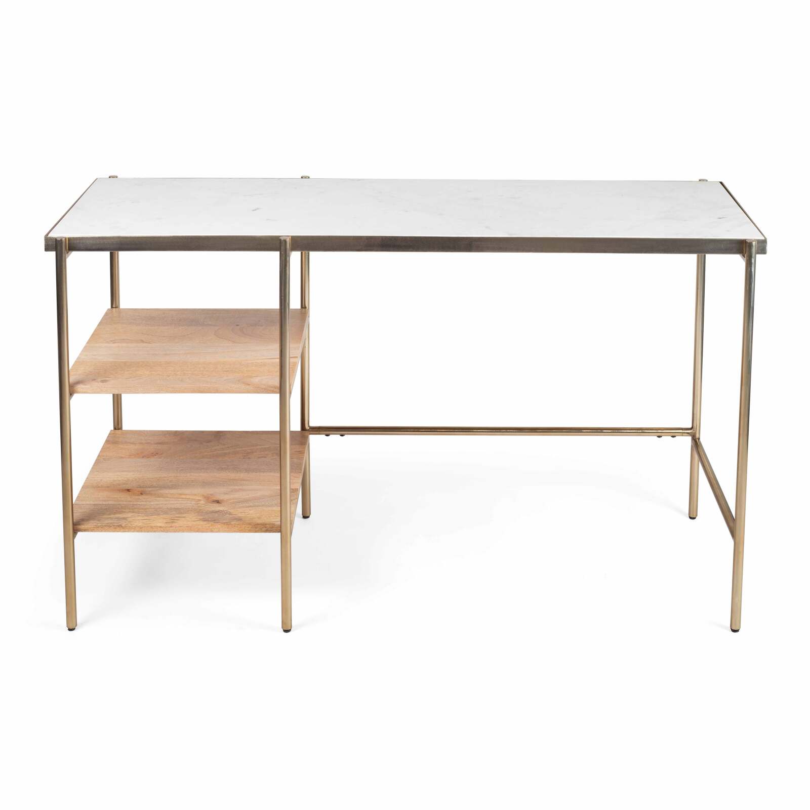 Ufficio con ripiani in marmo e legno di mango