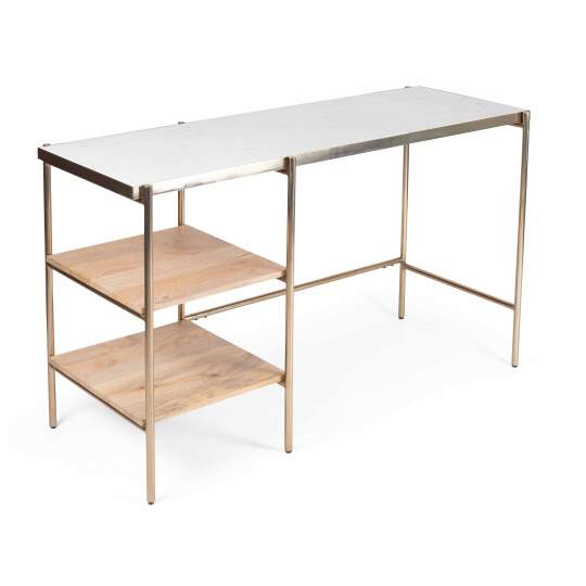 Ufficio con ripiani in marmo e legno di mango | Oviala