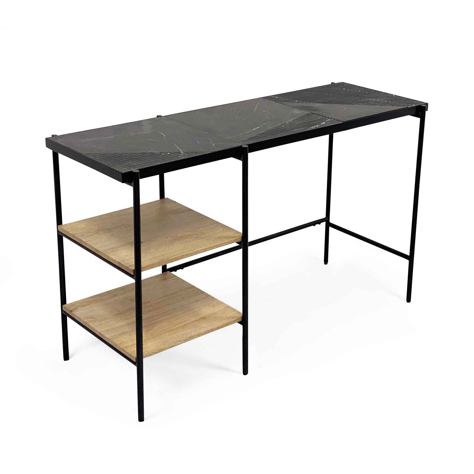 Ufficio con ripiani in marmo e legno di mango