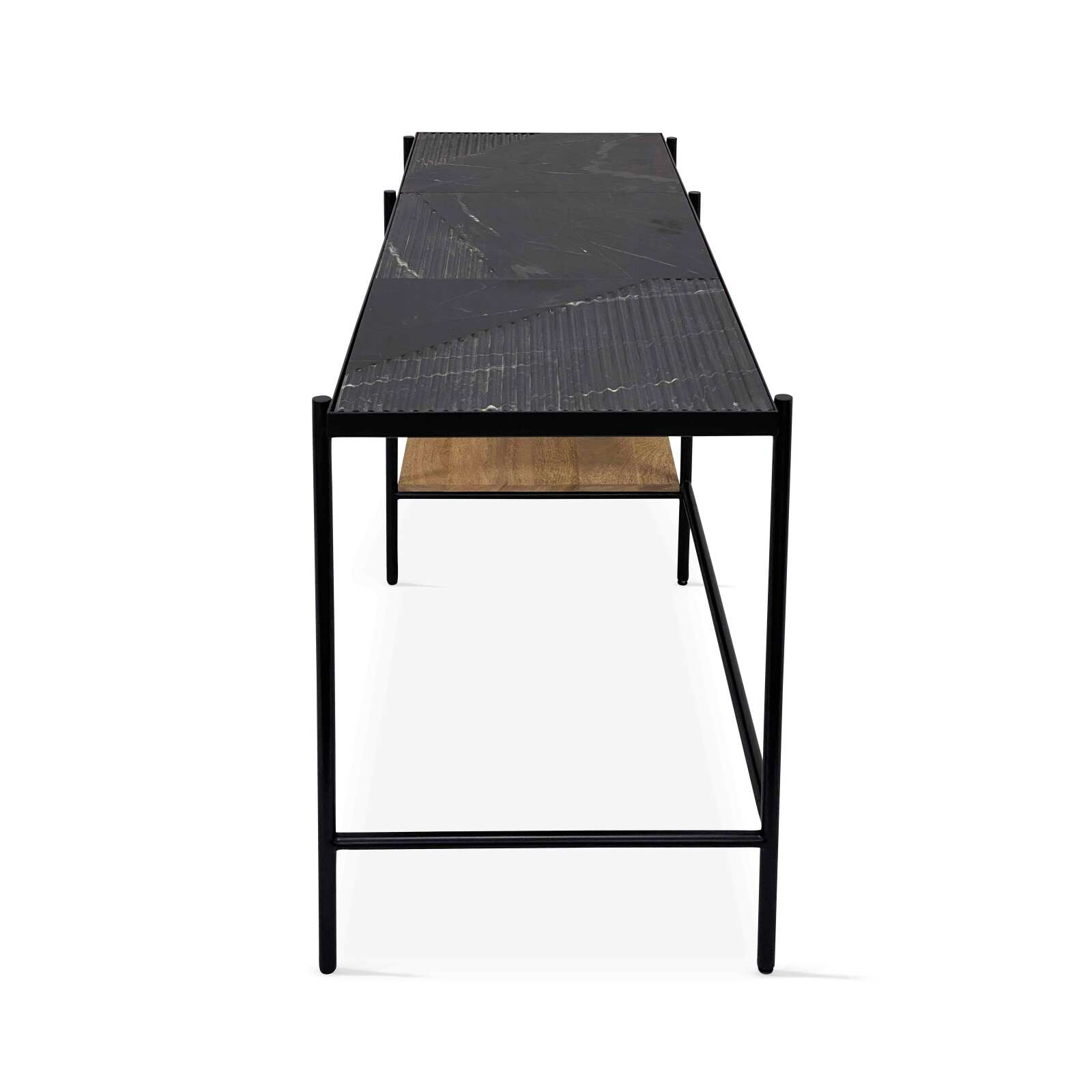 Ufficio con ripiani in marmo e legno di mango