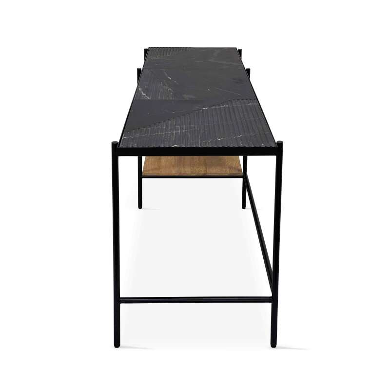 Ufficio con ripiani in marmo e legno di mango