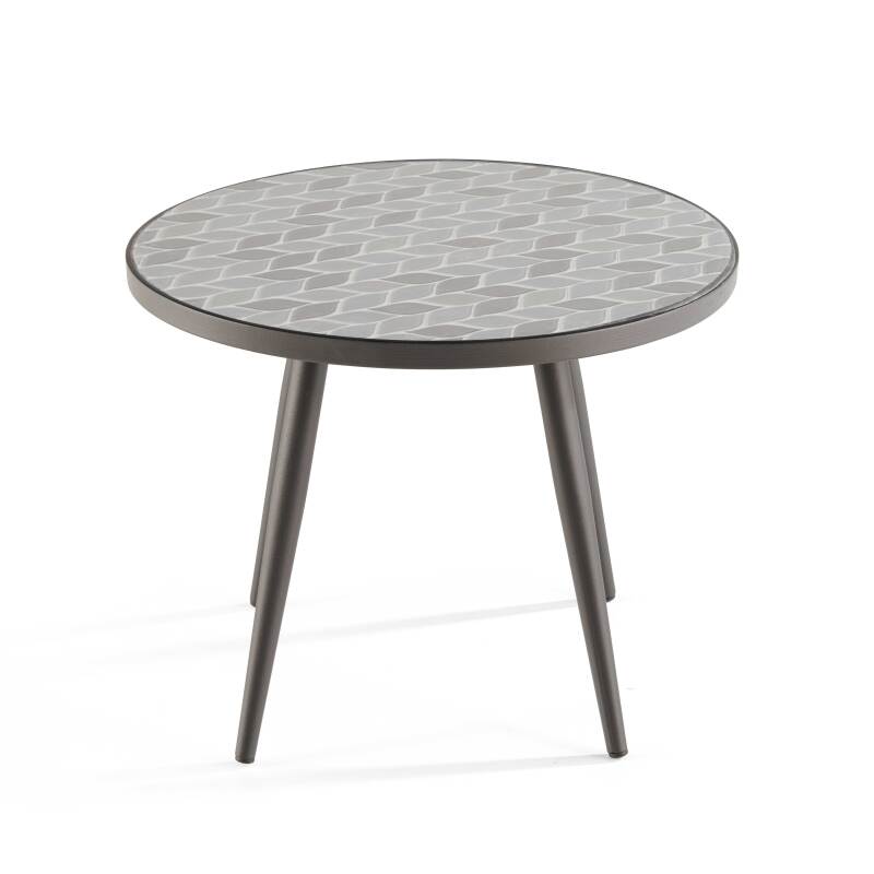 Tavolina da salotto rotondo in ceramica PALM
