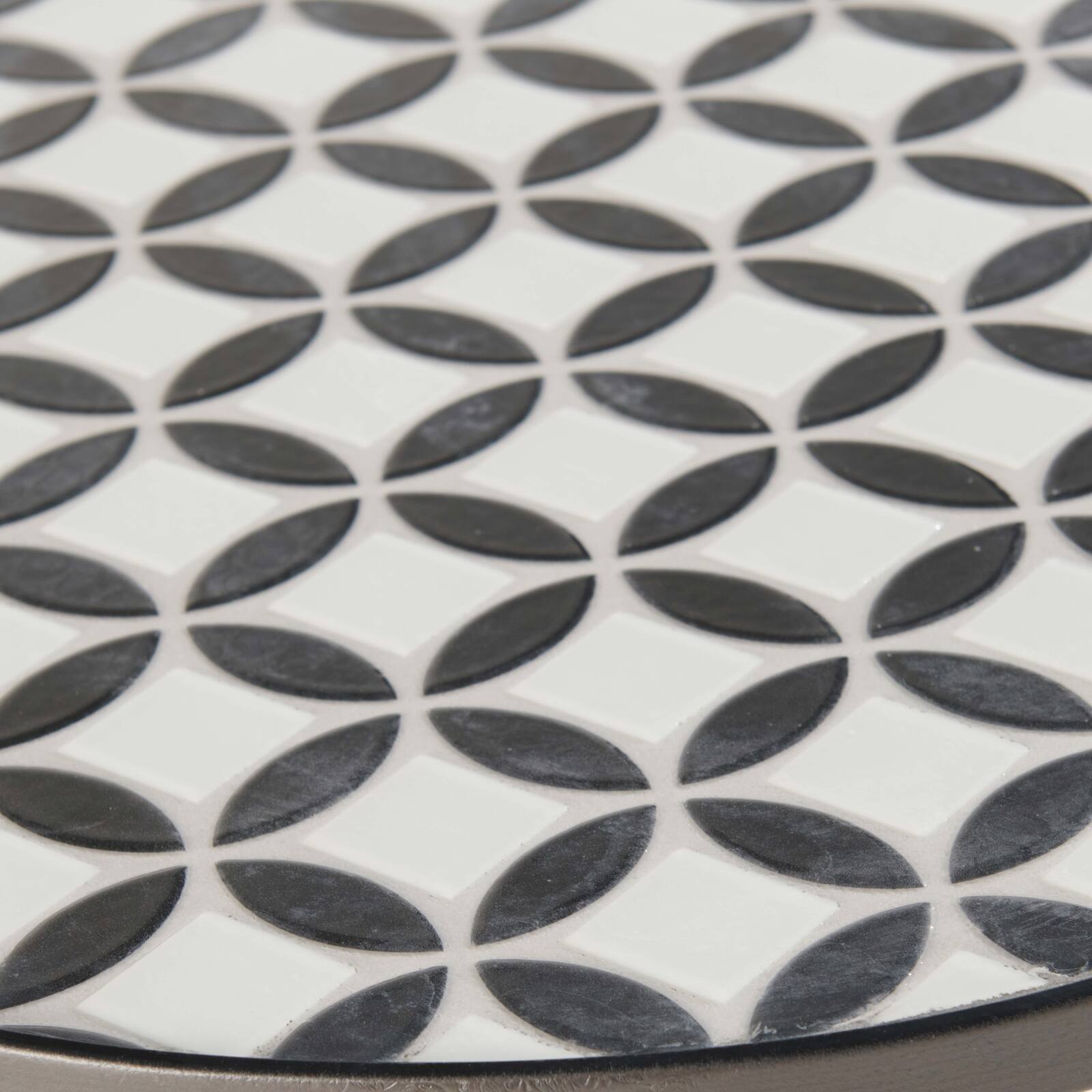 Tavolina da salotto rotondo in ceramica MOSAIC