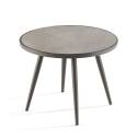 Tavolina da salotto rotondo con piano effetto cemento