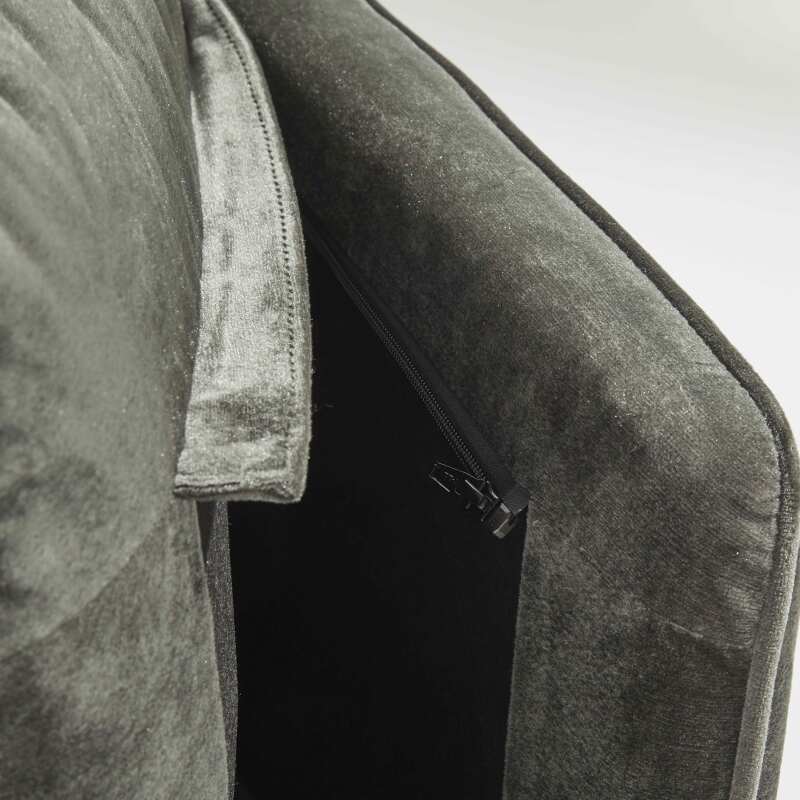 Divano a 3 posti in velluto e legno FSC® con gambe in ottone