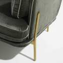 Divano a 3 posti in velluto e legno FSC® con gambe in ottone