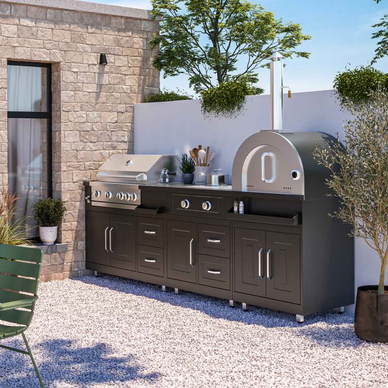 Modulo forno per pizza in acciaio per cucina esterna