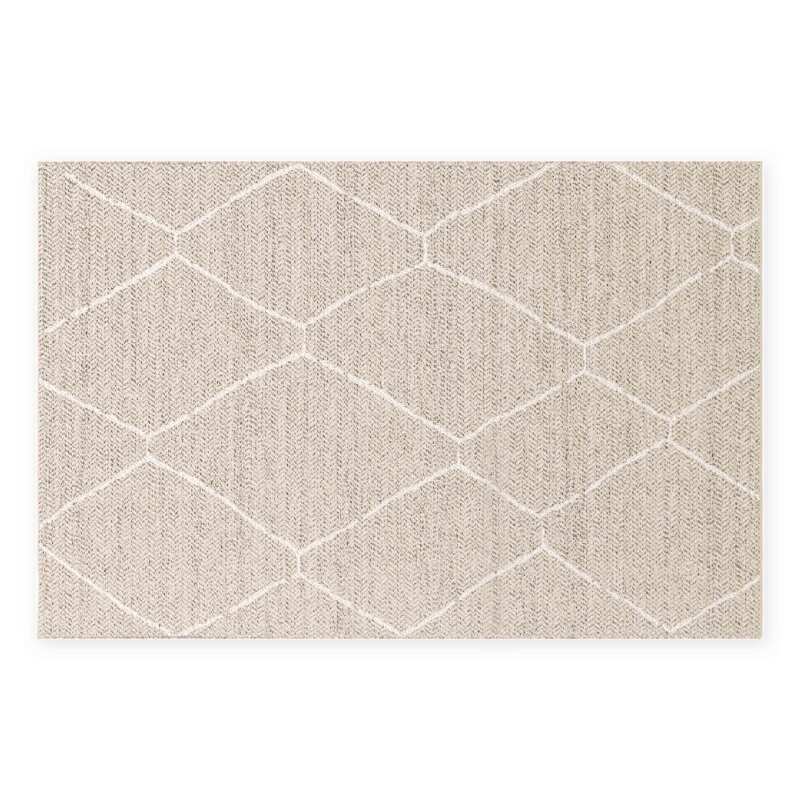 Tappeto rettangolare da esterno in polipropilene beige
