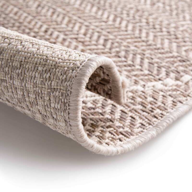 Tappeto rettangolare da esterno in polipropilene beige