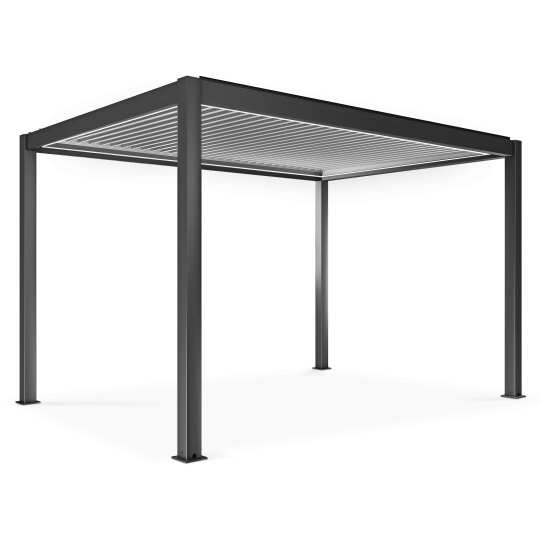 Pergola autoportante bioclimatica motorizzata in alluminio 3x4m con illuminazione a LED