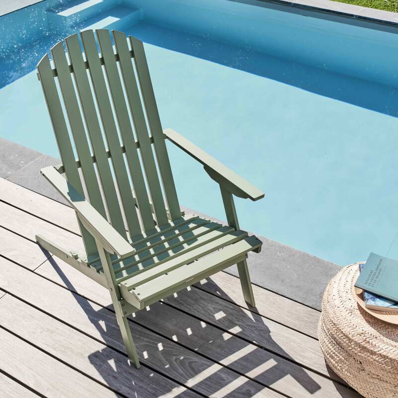 Poltrona relax da giardino in legno di eucalipto FSC® pieghevole e reclinabile - Lifestyle