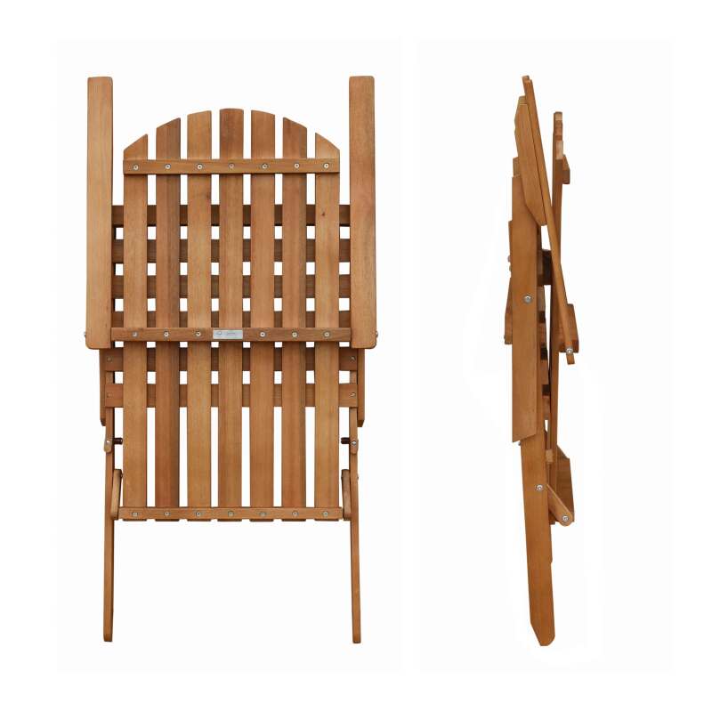 Set di 2 sedie sdraio reclinabili in legno di eucalipto FSC® con 3 posizioni di reclinazione (5/6)