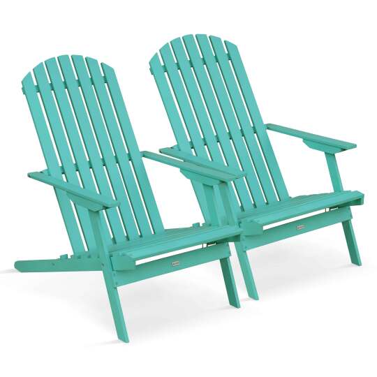 Set di 2 sedie sdraio reclinabili in legno FSC® | Oviala