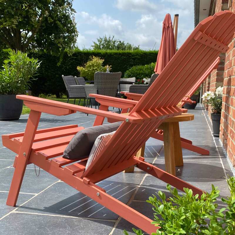 Set di 2 sedie sdraio reclinabili in legno di eucalipto FSC® con 3 posizioni di reclinazione (5/6)