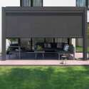 Pergola addossata in alluminio 3x4m motorizzata/illuminata con 1, 2 o 3 tende da sole