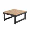 Salotto da giardino basso ad angolo a 6 posti in alluminio e legno FSC®