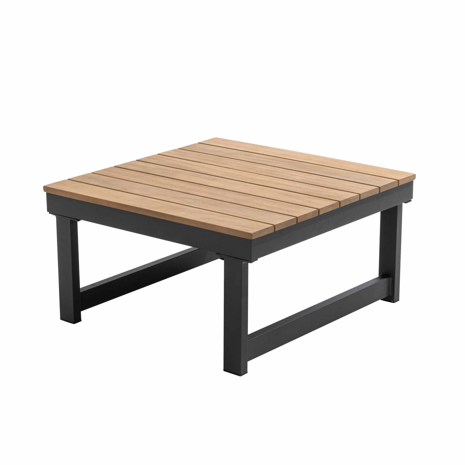 Salotto da giardino basso ad angolo a 6 posti in alluminio e legno FSC®