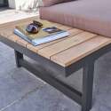 Salotto da giardino basso ad angolo a 6 posti in alluminio e legno FSC®