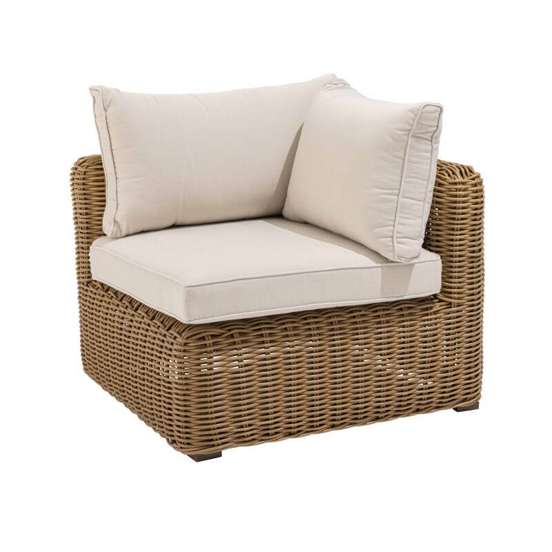 Salotto da giardino angolare basso 5 posti in resina intrecciata (5/9)