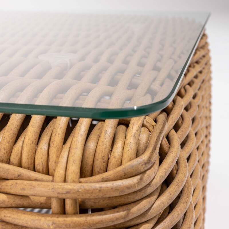 Salotto da giardino angolare basso 5 posti in resina intrecciata